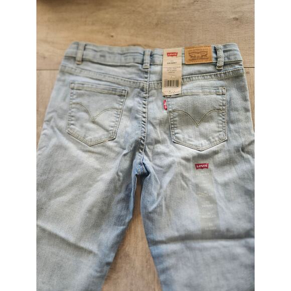 Levi's 711 Skinny Stretch Light Blue Denim Adjustable Waist Girl's Jeans 14 Reg - Picture 9 of 10